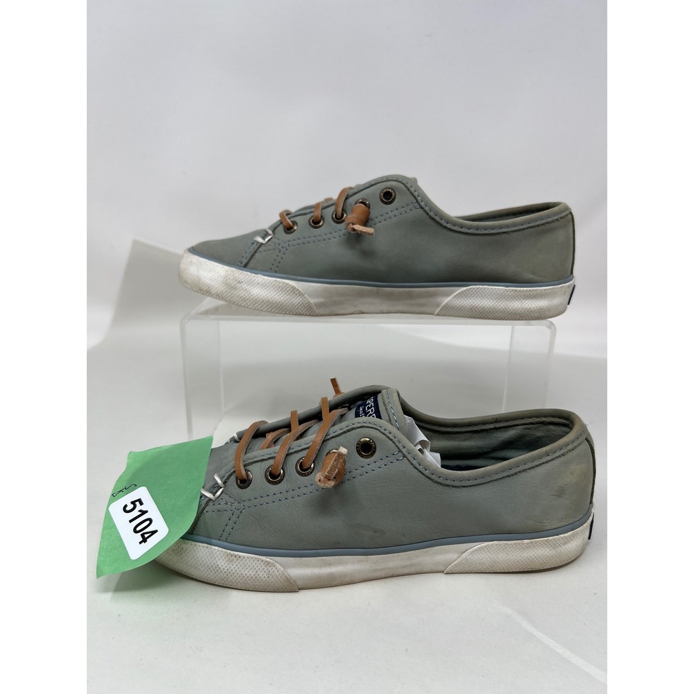 Sperry Crest Vibe Sneakers Womens 5.5 M STS80163 Grey Leather Slip On Fair